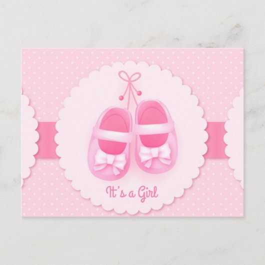 Het is een meisje aankondigingskaart (Voorkant)