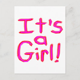 Het is een meisje! aankondigingskaart