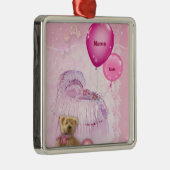 Het is een meisje! (aanpasbaar) metalen ornament (Rechts)