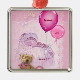 Het is een meisje! (aanpasbaar) metalen ornament