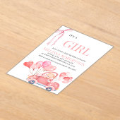 Het is een meisje! acryl uitnodigingen (Laagn)