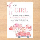 Het is een meisje! acryl uitnodigingen (Voorkant)