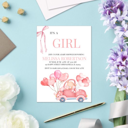 Het is een meisje! acryl uitnodigingen (Insitu (Huwelijk))