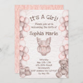 Het is een meisje Baby aankondiging douche uitnodi (Voorkant / Achterkant)