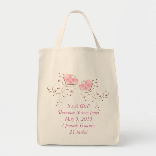 Het is een meisje Baby aankondigingsluiertas Tote Bag (Voorkant)