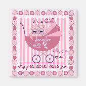 Het is een meisje Baby aankondigingsmagneet Magneet (Voorkant)