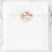 Het is een meisje Baby Announcement Envelope Seal Ronde Sticker (Tas)