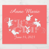 Het is een meisje. Baby Bandenetiket Sparkling Wijnetiket (Enkel label)