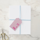 Het is een Meisje Baby Borrel Cadeaulabel (Met Touw)