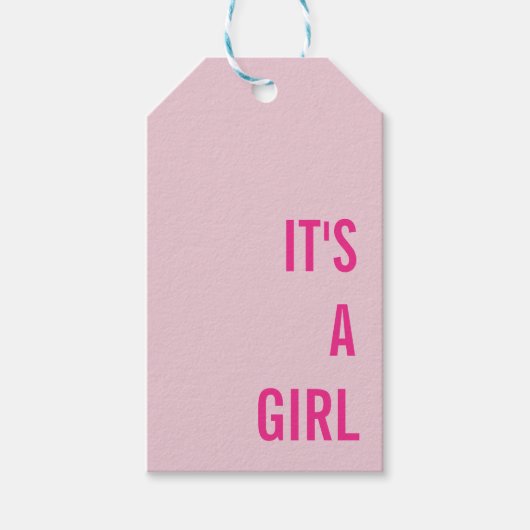 Het is een Meisje Baby Borrel Cadeaulabel (Voorkant)