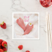 Het is een meisje Baby Feet met Daisy Servet (Insitu)