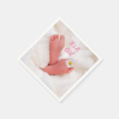 Het is een meisje Baby Feet met Daisy Servet (Hoek)