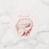 Het is een meisje! Baby meisje in een kast Confetti (Kleine voorkant)