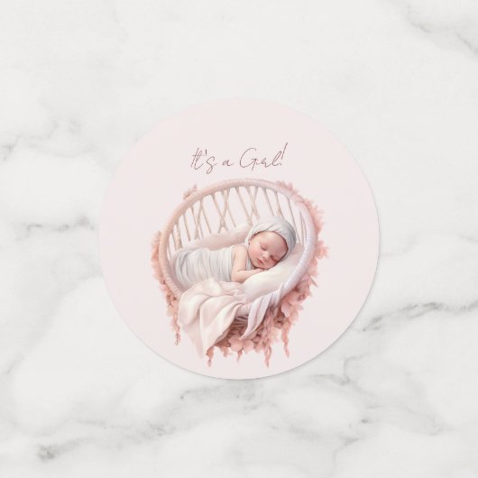 Het is een meisje! Baby meisje in een kast Confetti (Kleine voorkant)