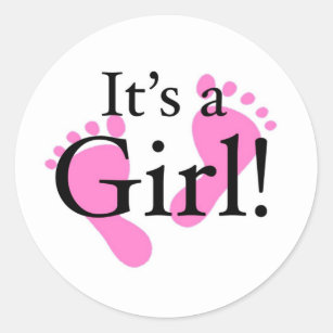Het is een meisje - Baby, pasgeboren, Baby shower Ronde Sticker