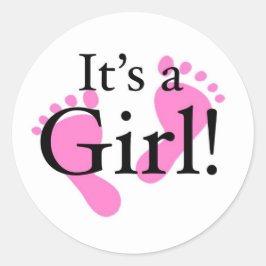 Het is een meisje - Baby, pasgeboren, Baby shower Ronde Sticker