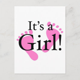 Het is een meisje - Baby, pasgeboren, Baby shower Uitnodiging Briefkaart