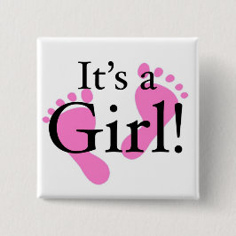 Het is een meisje - Baby, pasgeboren, Baby shower Vierkante Button 5,1 Cm