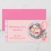 "Het is een meisje" baby-pasgeborene Aankondiging (Voorkant / Achterkant)