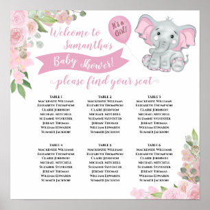 Het is een meisje! Baby shower 6 Tabel Zitdiagram Poster