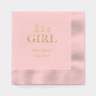 Het is een meisje Baby shower Baby gender reveal p Folie Servetten