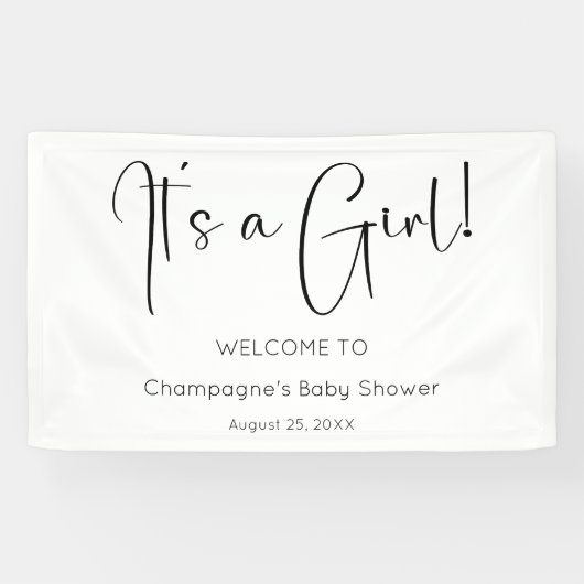 Het is een meisje Baby shower banner (Horizontaal)