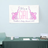 Het is een meisje baby shower bewegwijzering banne spandoek (Beurs)