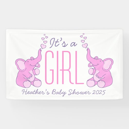 Het is een meisje baby shower bewegwijzering banne spandoek (Horizontaal)