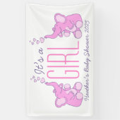 Het is een meisje baby shower bewegwijzering banne spandoek (Verticaal)