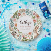 Het is een meisje Baby shower bloemenpapier Bord (Feest)