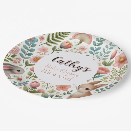 Het is een meisje Baby shower bloemenpapier Bord (Gekanteld)
