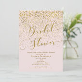 Het is een Meisje Baby shower Blush Roze & Gouden  Kaart (Staand voorkant)