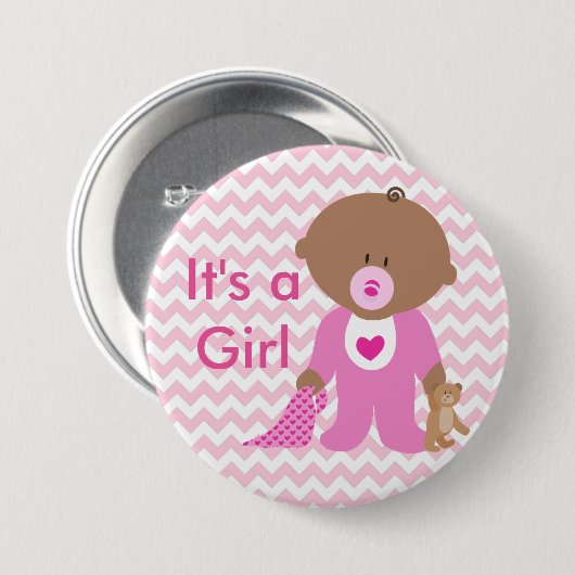 "Het is een meisje" Baby shower Button (Voorkant /achterkant)