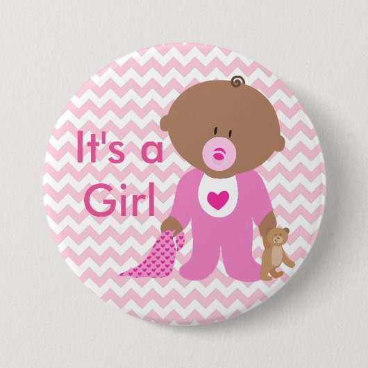 "Het is een meisje" Baby shower Button (Voorkant)