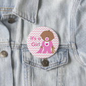 "Het is een meisje" Baby shower Button (In situ)
