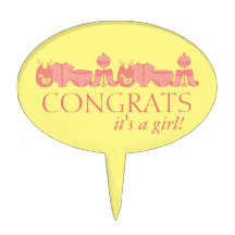 Het is een meisje. Baby shower Cake Topper
