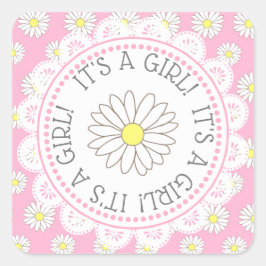 HET IS EEN MEISJE BABY SHOWER Daisy Theme Stickers