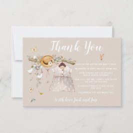Het is een meisje Baby shower Dank je wel Bedankkaart