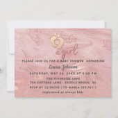 Het is een meisje Baby shower Feet Roos Marble Gol Kaart (Voorkant)