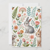 Het is een meisje Baby shower Floral Invitation Kaart (Achterkant)