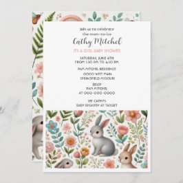 Het is een meisje Baby shower Floral Invitation Kaart