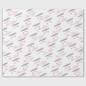 Het is een meisje Baby shower Gift Wrap Cadeaupapier (Vlak)