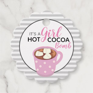 Het is een meisje Baby shower Heet cacaobomb Bedankjes Labels
