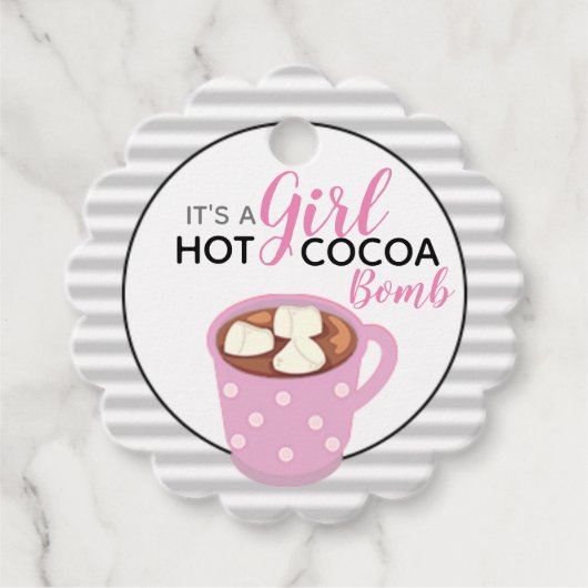 Het is een meisje Baby shower | Hete cacaobom Bedankjes Labels (Voorkant)