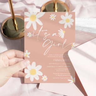 Het is een Meisje Baby shower Invitation Pink Blus Kaart