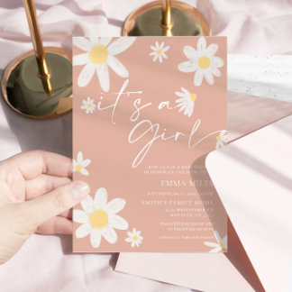 Het is een Meisje Baby shower Invitation Pink Blus Kaart
