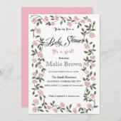 Het is een meisje! Baby shower Invitation ~Rozen~ Kaart (Voorkant / Achterkant)