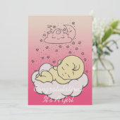 Het is een meisje baby shower kaart (Staand voorkant)