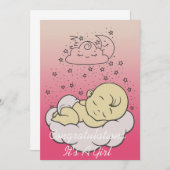 Het is een meisje baby shower kaart (Voorkant / Achterkant)