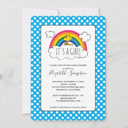 Het is een meisje Baby shower Kaart (Voorkant)